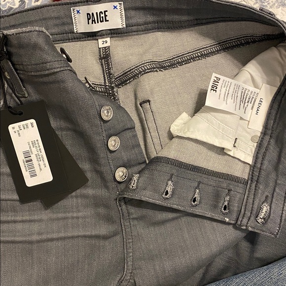 NWT PAIGE Leenah Slim Wide Leg Jeans Vintage Gray Denim | size 29 - Picture 5 of 6